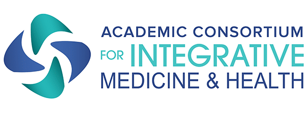 TheConsortium The Academic Consortium for Integrative Medicine and Health logo features a teal and blue abstract design
