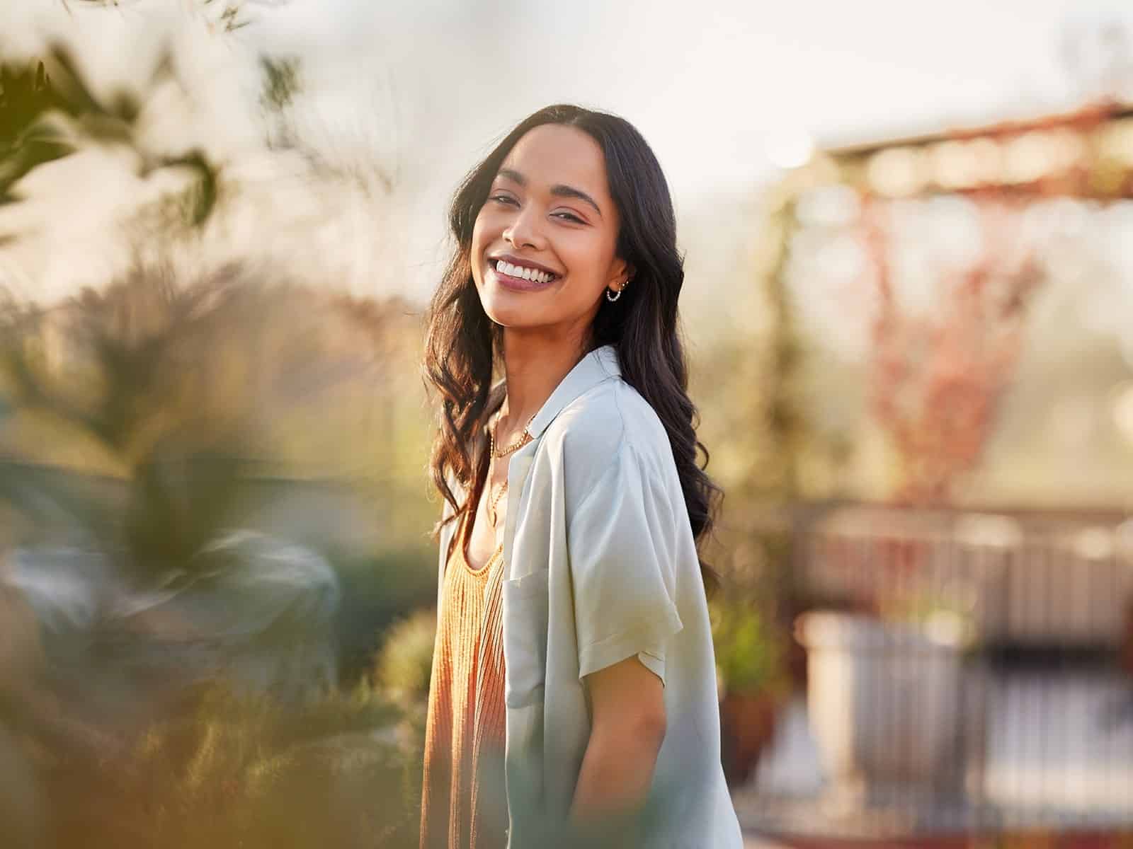 Beautiful smile outdoors